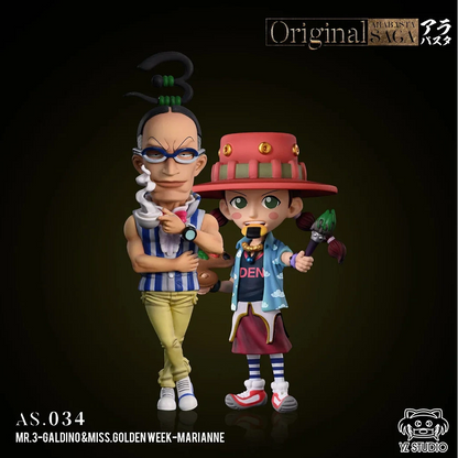 One Piece YZ Studios Baroque Works Mr. 3 Galdino & Miss Goldenweek Marianne Resin Statue