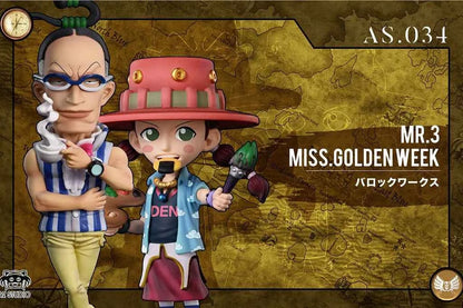 One Piece YZ Studios Baroque Works Mr. 3 Galdino & Miss Goldenweek Marianne Resin Statue