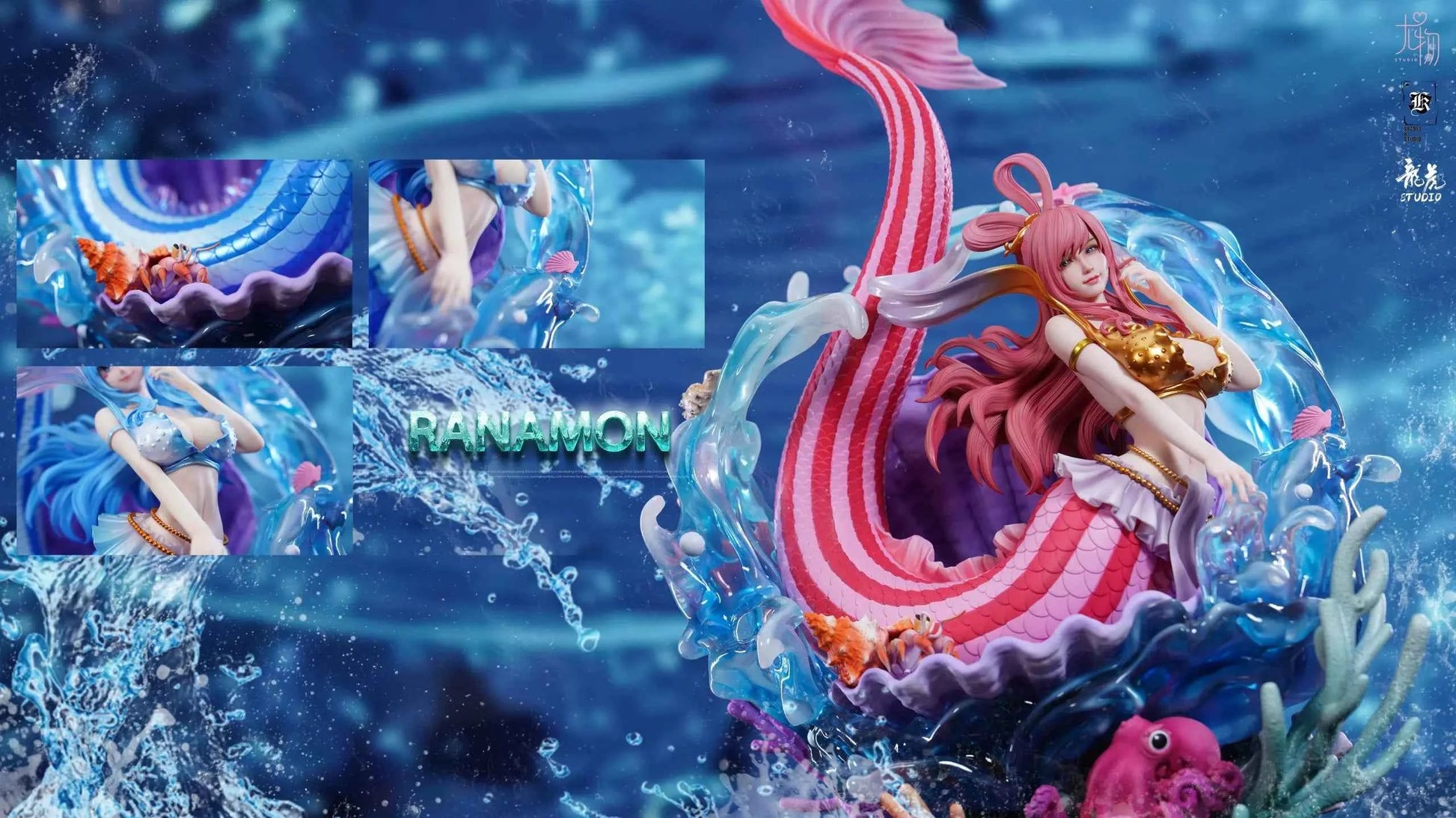 One Piece You Wu & Spades K & Long Hu Studio Shirahoshi Resin Statue