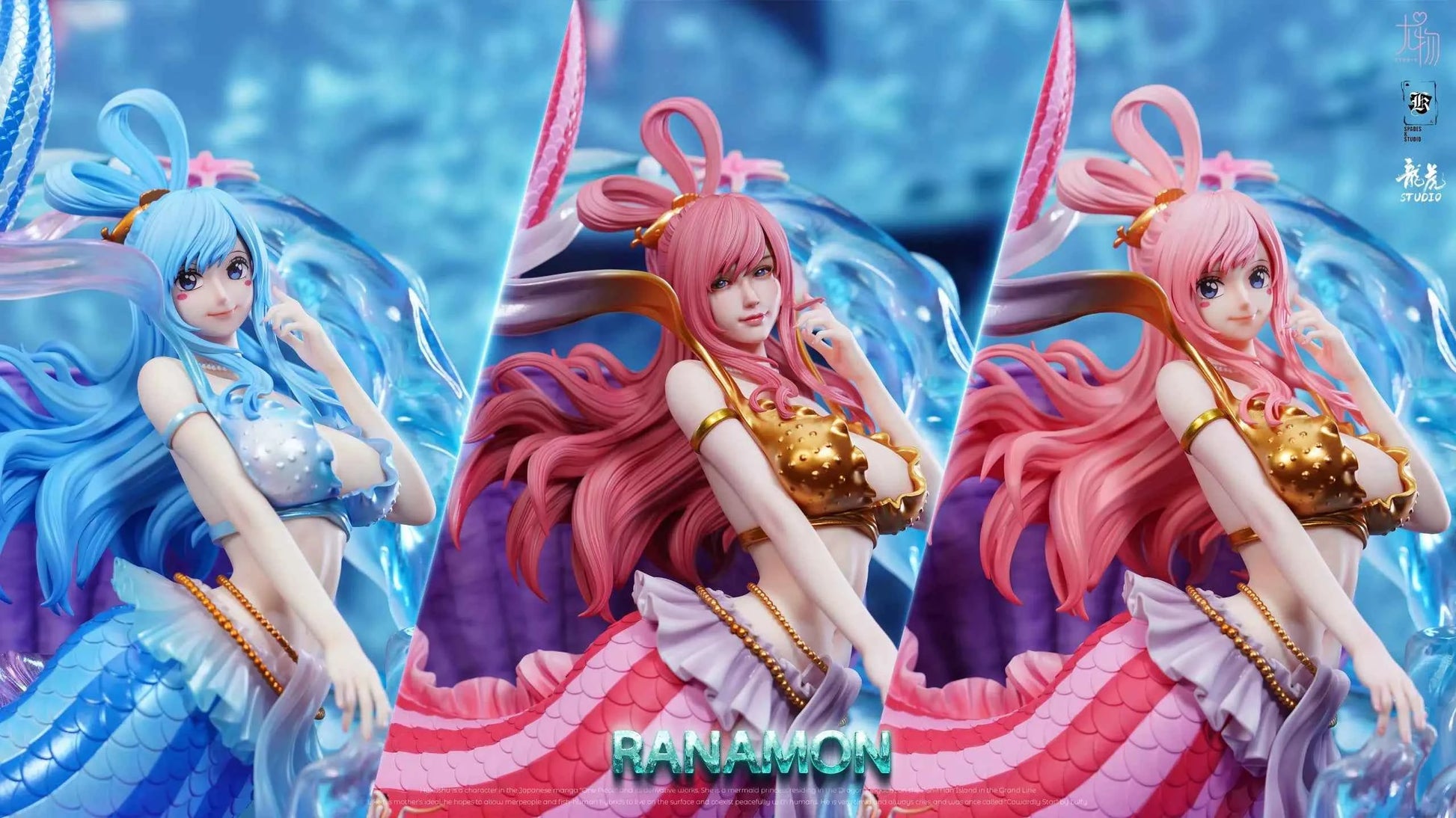 One Piece You Wu & Spades K & Long Hu Studio Shirahoshi Resin Statue