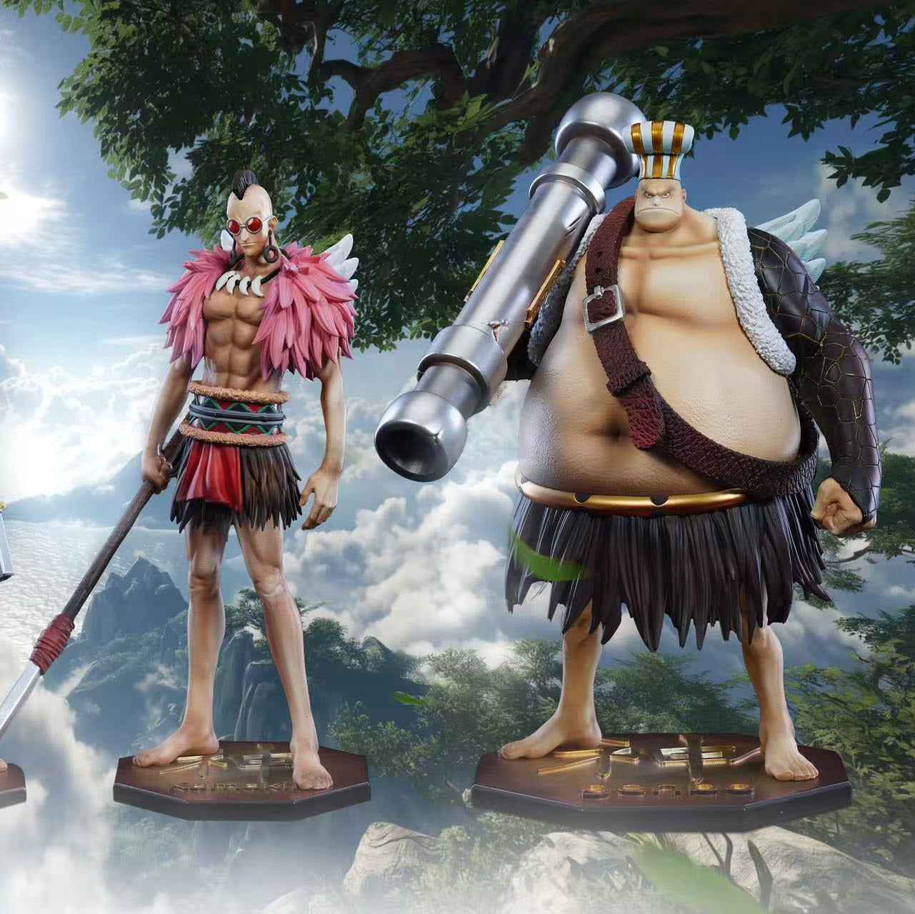 One Piece Black Studio Raki & Braham & Kamakiri & Genbo Resin Statue