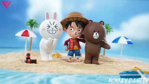 One Piece EVE Studio Monkey D. Luffy, Brown & Cony Resin Statues