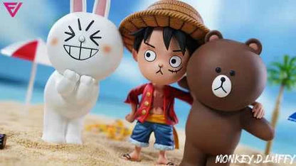 One Piece EVE Studio Monkey D. Luffy, Brown & Cony Resin Statues