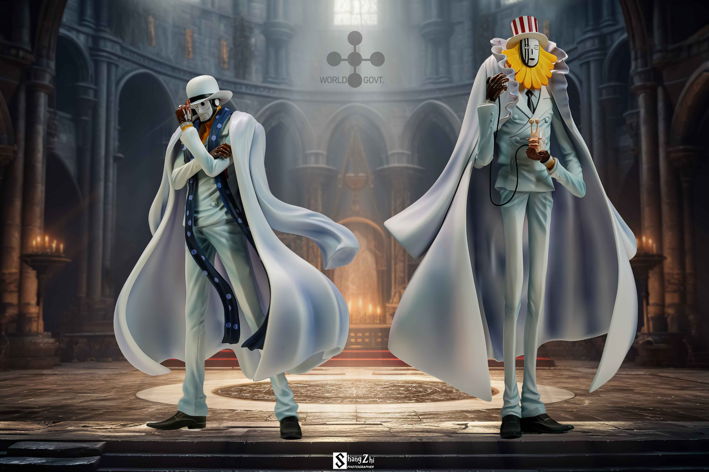 One Piece Long Hu Studio SET CP0 Joseph, Gismonda, Maha & Guernika Resin Statues