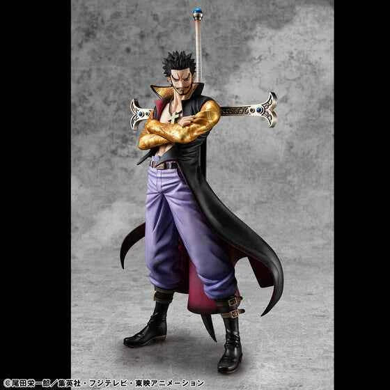 One Piece MegaHouse Dracule Mihawk Excellent Model Portrait Of Pirates DX 1/8 Ver. R Licensed PVC Figure