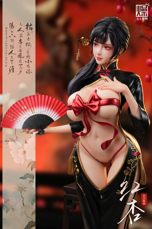 Original Design TGZW Studio Cheongsam Red Apricot Licensed Resin Statue