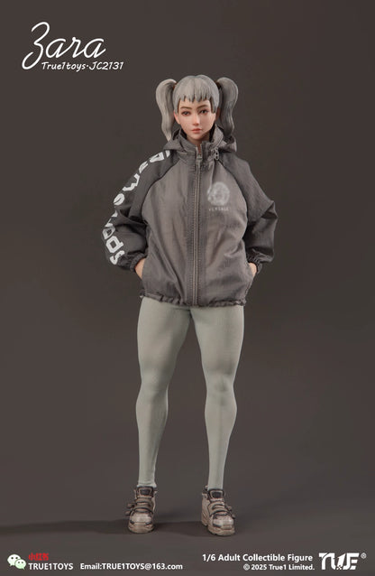 Original Design True1Toys Sport Girl ZARA Grey Hair & ZARA Brown Hair JC2131 1/6 Licensed Action Figure