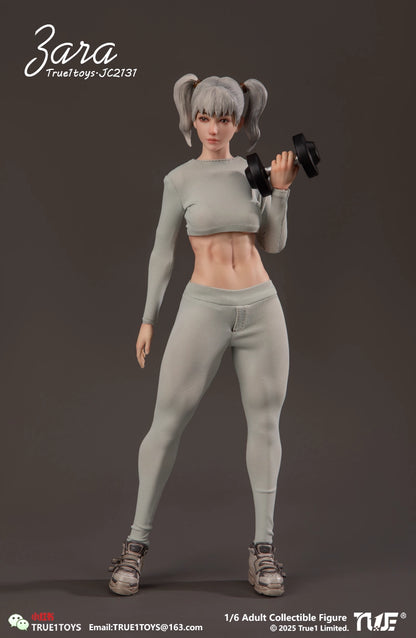 Original Design True1Toys Sport Girl ZARA Grey Hair & ZARA Brown Hair JC2131 1/6 Licensed Action Figure