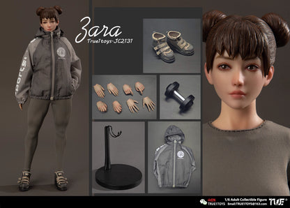 Original Design True1Toys Sport Girl ZARA Grey Hair & ZARA Brown Hair JC2131 1/6 Licensed Action Figure