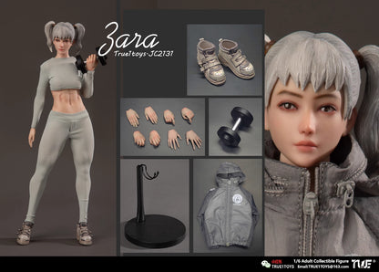 Original Design True1Toys Sport Girl ZARA Grey Hair & ZARA Brown Hair JC2131 1/6 Licensed Action Figure