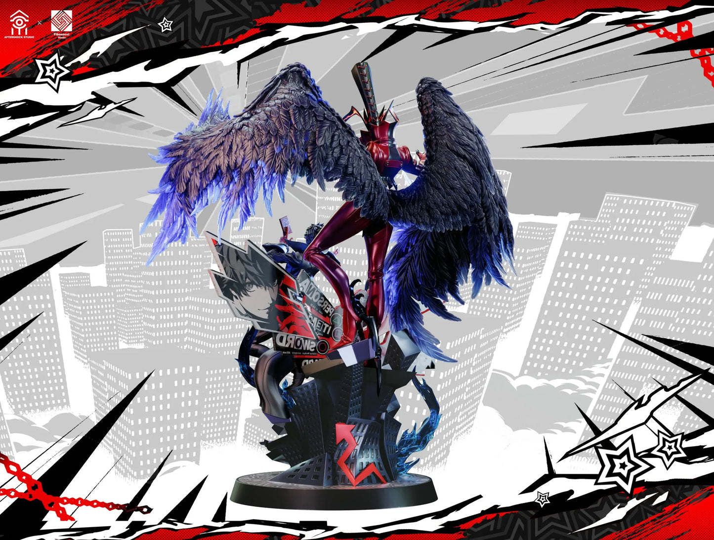 Persona 5 Aftershock & Fibonacci Studio Royal Ren Amamiya Joker & Arsène Licensed Resin Statue