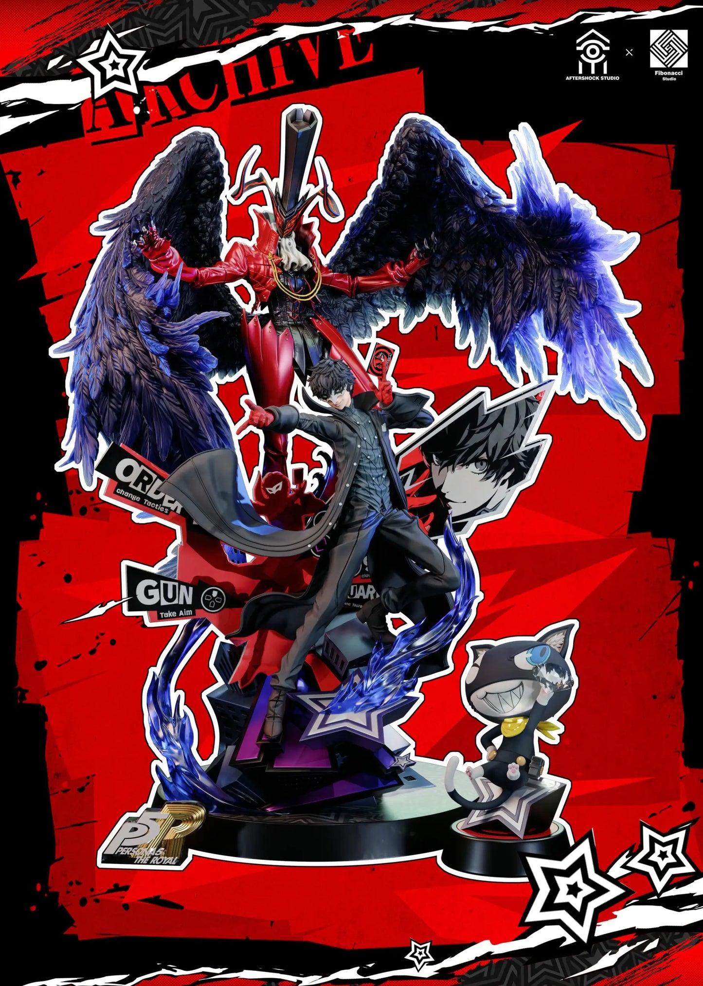 Persona 5 Aftershock & Fibonacci Studio Royal Ren Amamiya Joker & Arsène Licensed Resin Statue