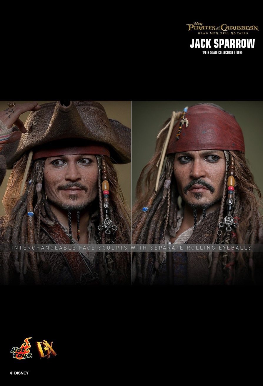 Pirates of the Caribbean Hot Toys Jack Sparrow DX37 DX38 DX39AE Licensed Action Figure