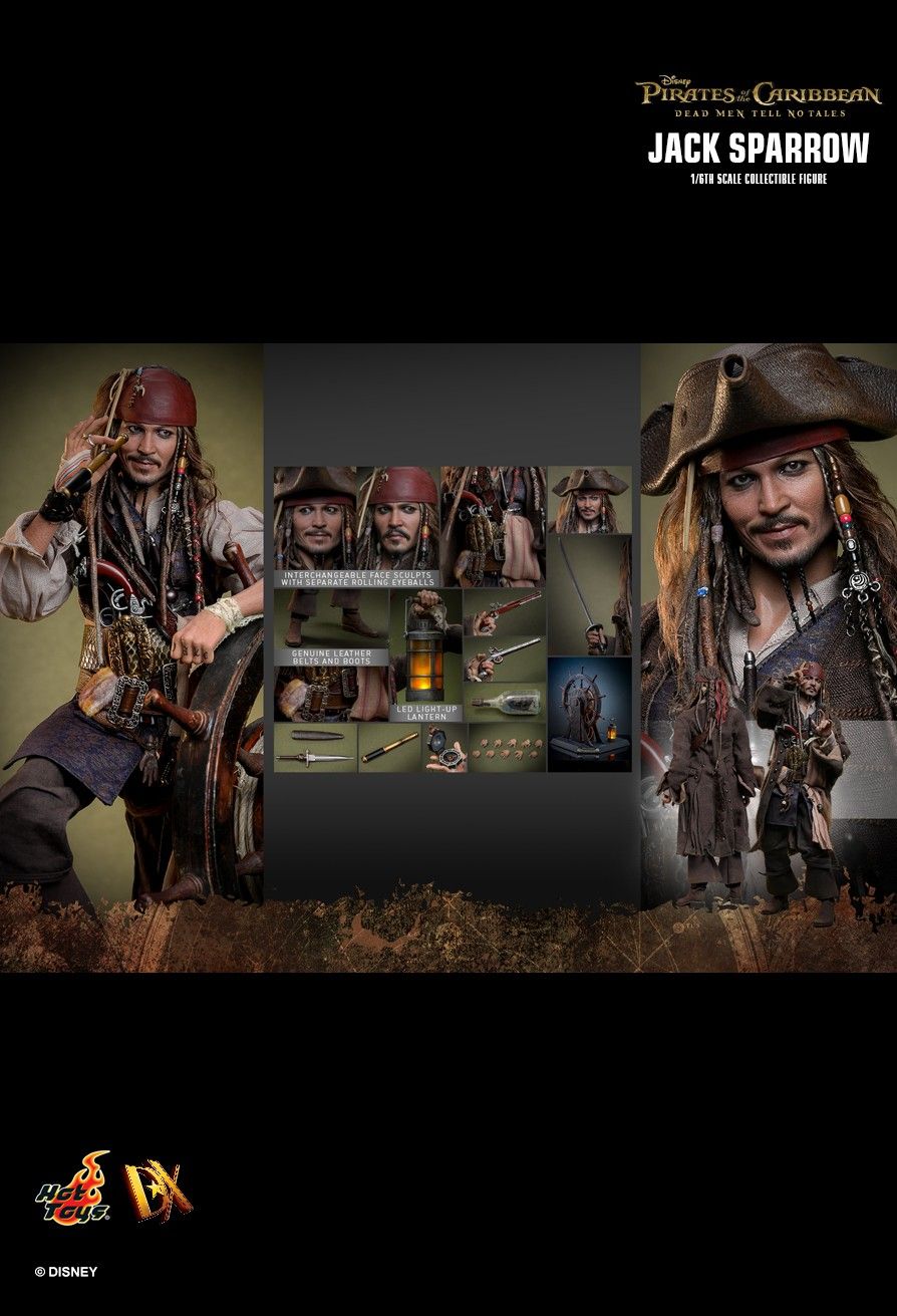Pirates of the Caribbean Hot Toys Jack Sparrow DX37 DX38 DX39AE Licensed Action Figure