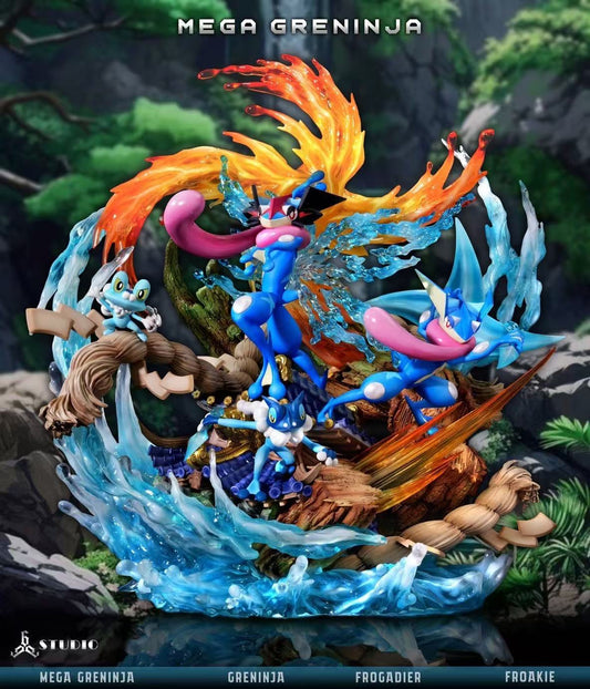 Pokémon 666 Studio Mega Greninja Water Shuriken All Out Resin Statue