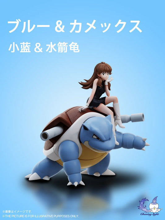 Pokémon Chasing Light Studio Green & Blastoise Resin Statue