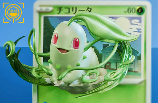 Pokémon Geisha Studio Chikorita & Totodile & Cyndaquil "Pokémon Card"  Resin Statue