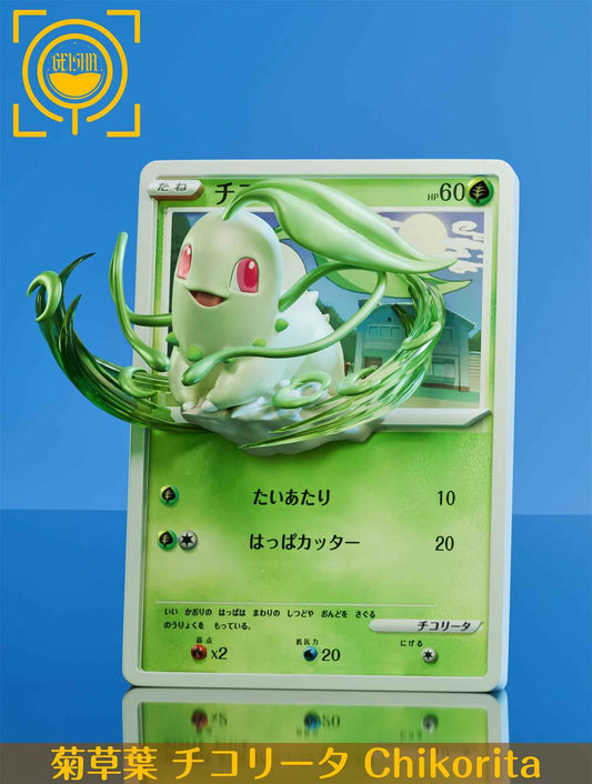 Pokémon Geisha Studio Chikorita & Totodile & Cyndaquil "Pokémon Card"  Resin Statue
