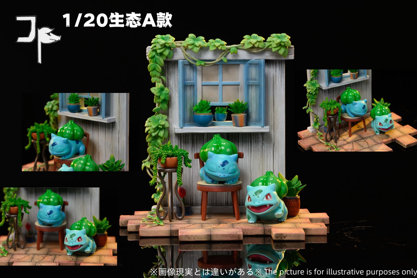Pokémon JP Studio Urban Ecology 1/20 Bulbasaur Evolution Line Resin Statue