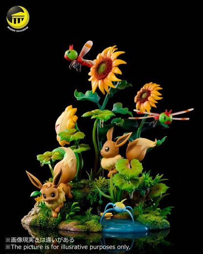 Pokémon Moon Shadow Studio Pikachu & Eevee Resin Statue