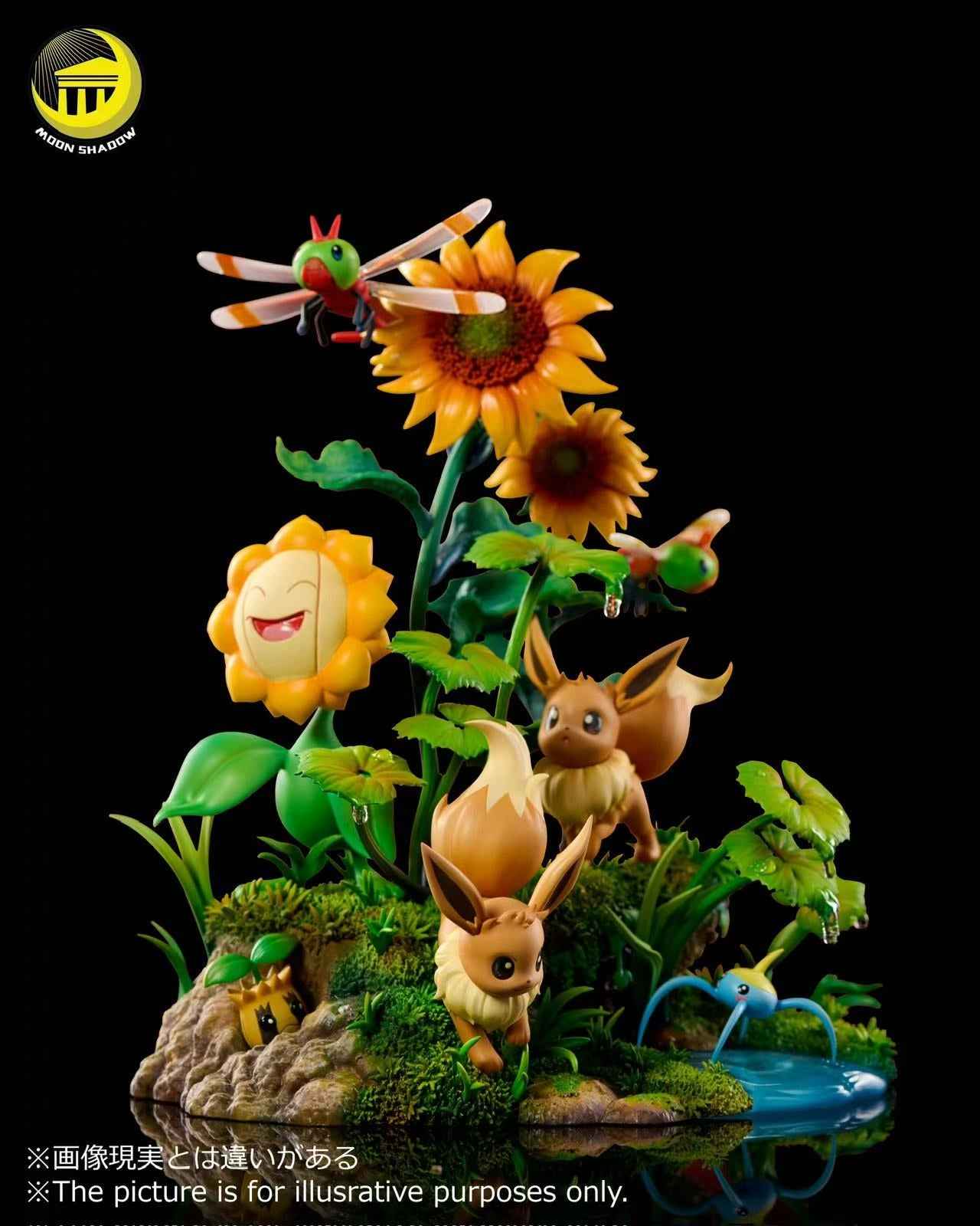 Pokémon Moon Shadow Studio Pikachu & Eevee Resin Statue