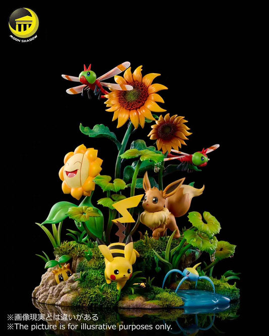 Pokémon Moon Shadow Studio Pikachu & Eevee Resin Statue