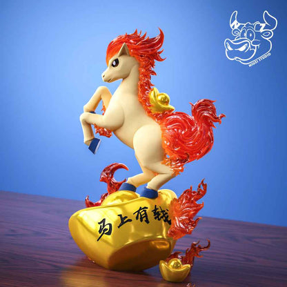 Pokémon NIUZI Studio Ponyta Instant Wealth Resin Statue