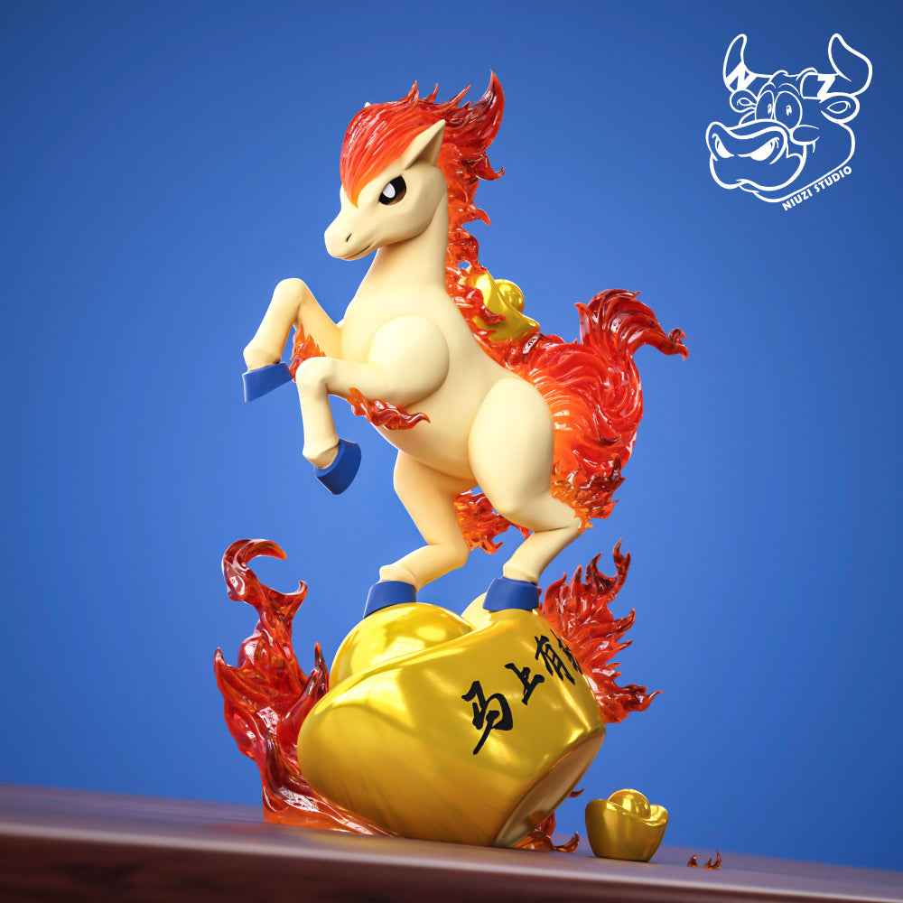 Pokémon NIUZI Studio Ponyta Instant Wealth Resin Statue