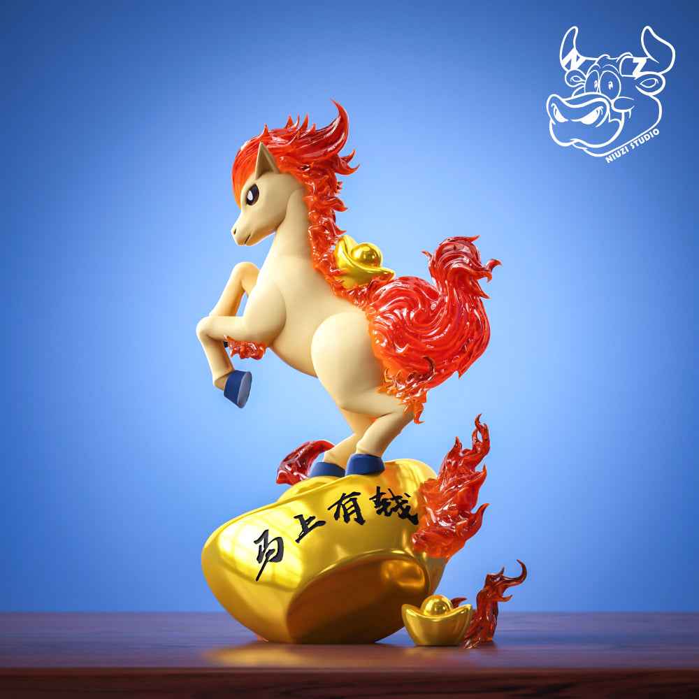 Pokémon NIUZI Studio Ponyta Instant Wealth Resin Statue