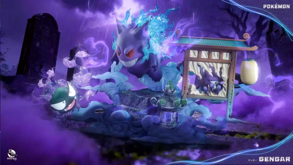 Pokémon Raven Studio Gengar Resin Statue
