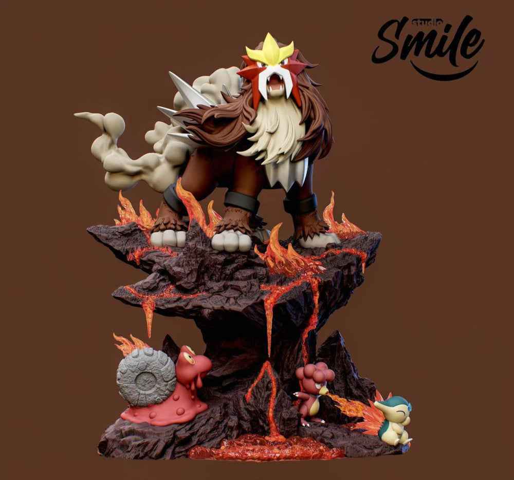 Pokémon Smile Studio Divine Beast Eco Entei Resin Statue