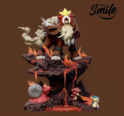 Pokémon Smile Studio Divine Beast Eco Entei Resin Statue