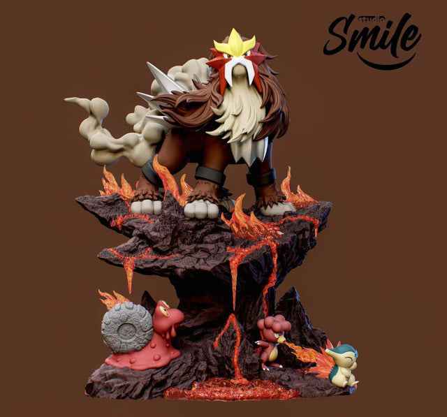 Pokémon Smile Studio Divine Beast Eco Entei Resin Statue