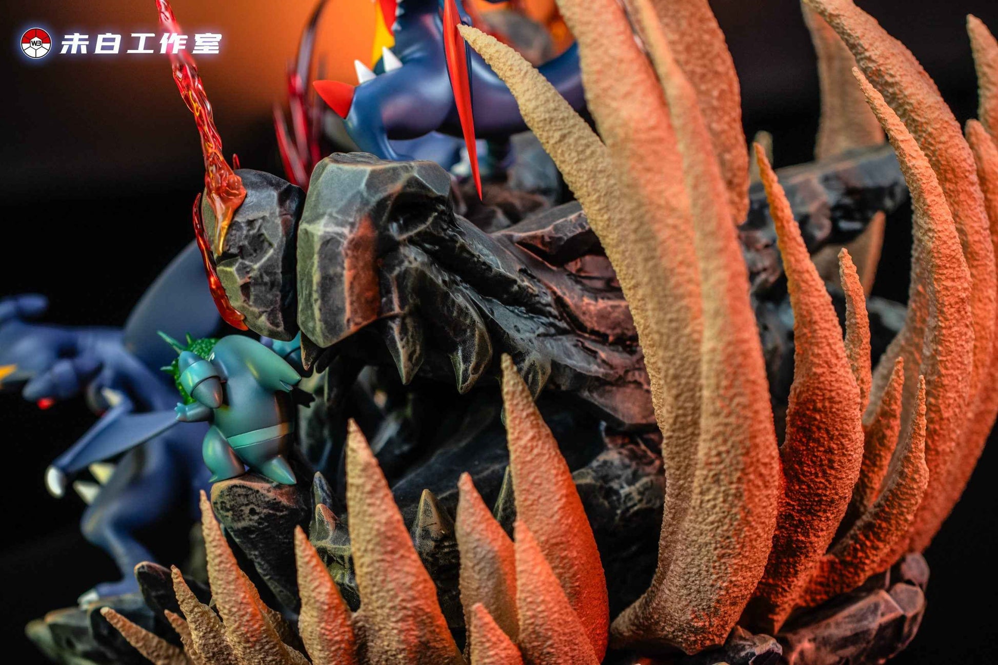 Pokémon WB Studio Garchomp Evolution Line Resin Statue