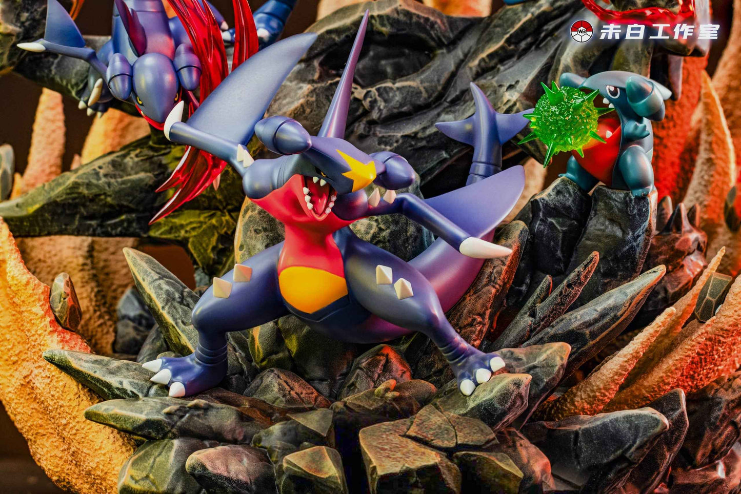 Pokémon WB Studio Garchomp Evolution Line Resin Statue
