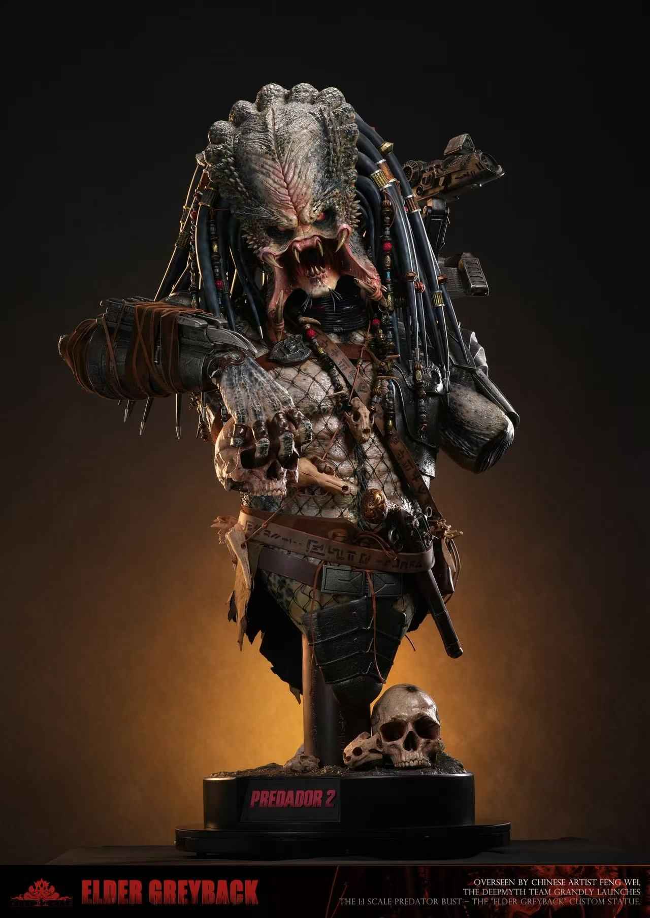 Predator DEEPMYTH Studio Elder Greyback Bust Resin Statue
