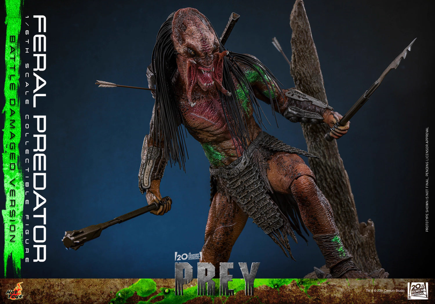 Predator Hot Toys Prey Feral Predator (Battle-Damaged Version) TMS173 1/6 Licensed Action Figure