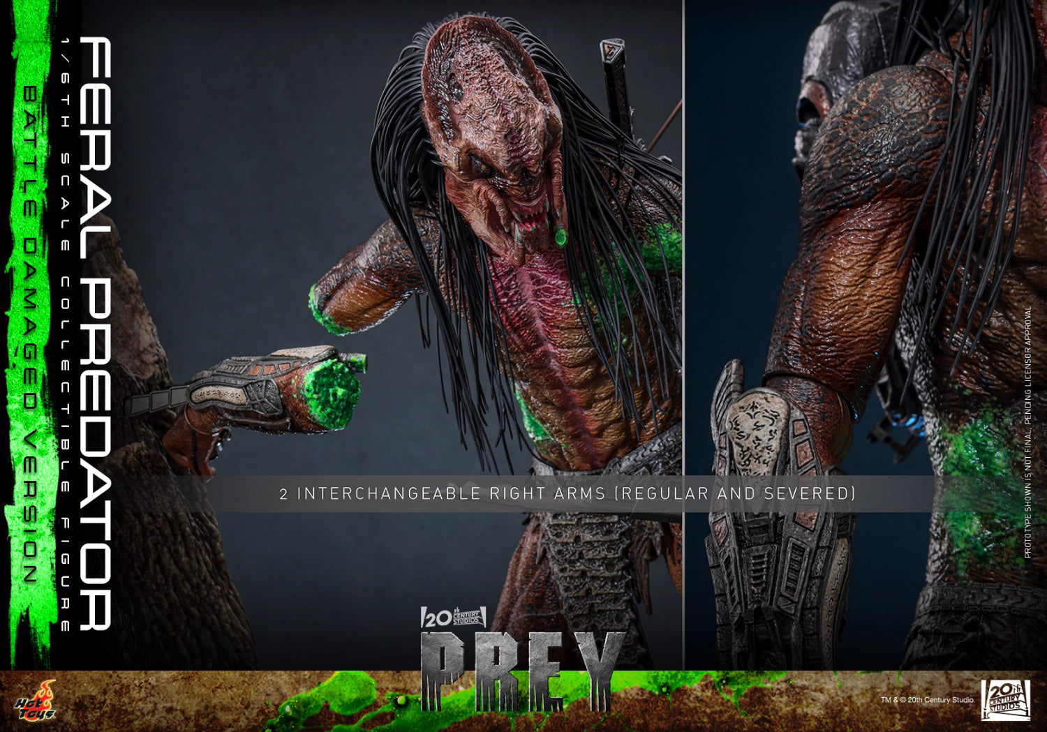 Predator Hot Toys Prey Feral Predator (Battle-Damaged Version) TMS173 1/6 Licensed Action Figure