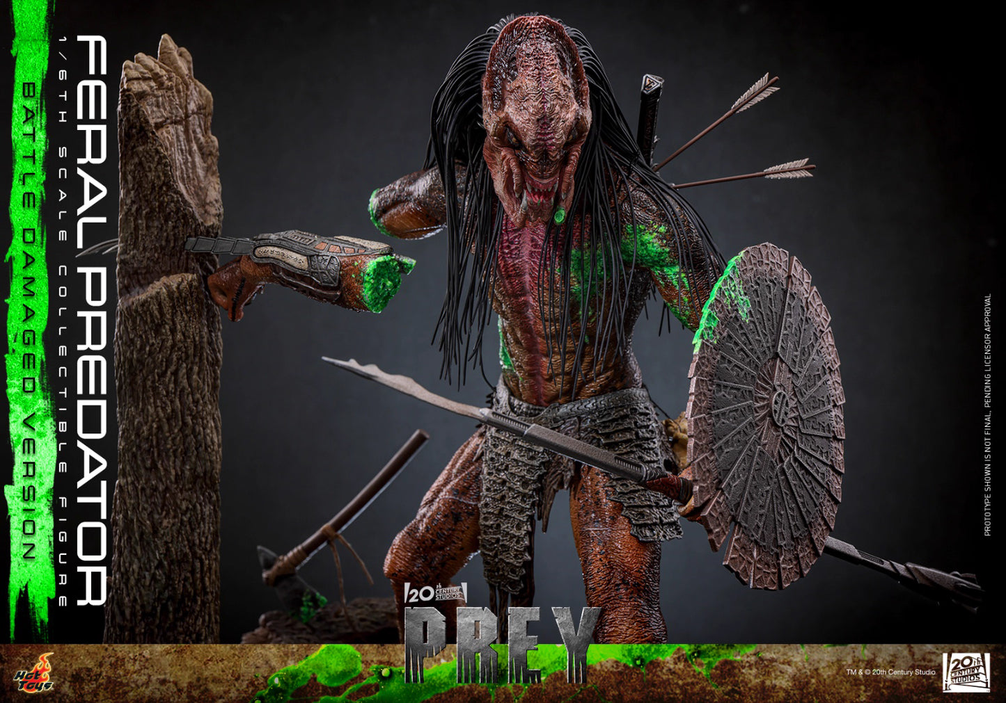 Predator Hot Toys Prey Feral Predator (Battle-Damaged Version) TMS173 1/6 Licensed Action Figure