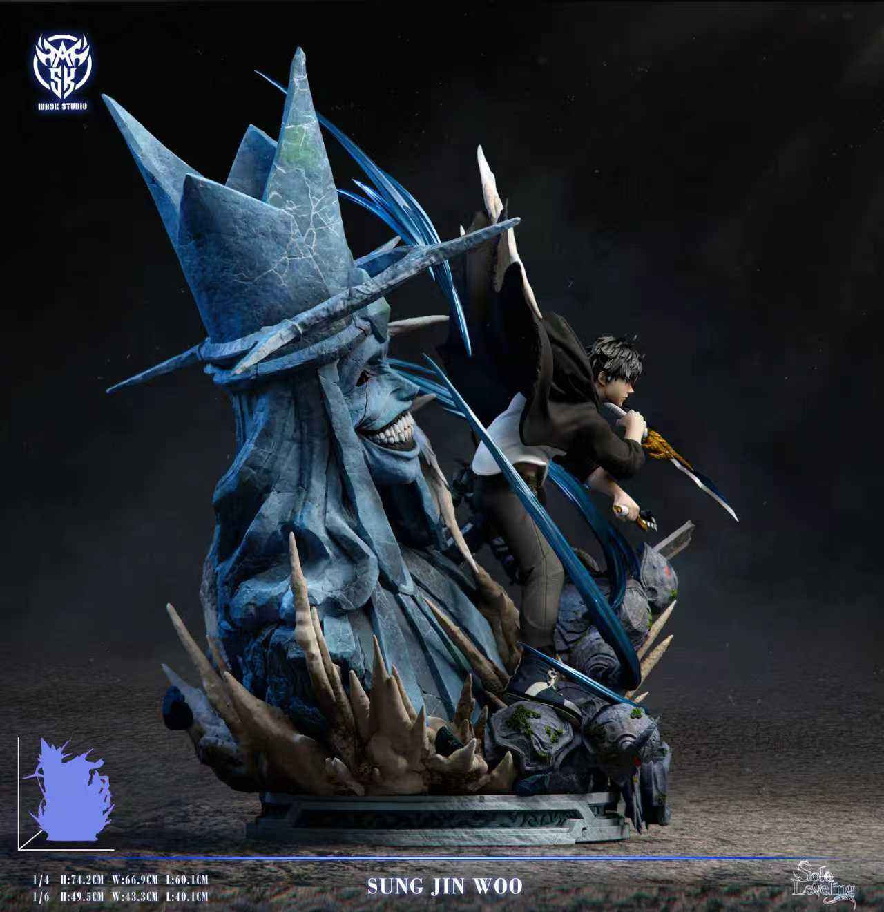 Solo Leveling Mask Studio Sung Jin Woo Vs Divine Statue Boss Resin Statue