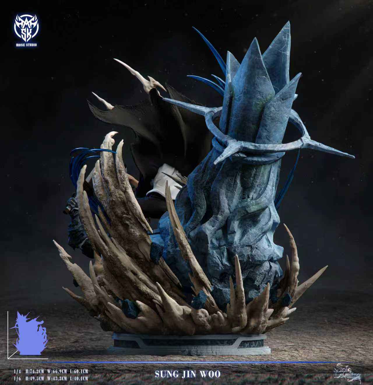 Solo Leveling Mask Studio Sung Jin Woo Vs Divine Statue Boss Resin Statue