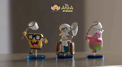 SpongeBob Aoa Studio SpongeBob & Squidward Tentacles & Patrick Star Jellyfish Field WCF Resin Statue
