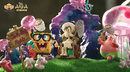 SpongeBob Aoa Studio SpongeBob & Squidward Tentacles & Patrick Star Jellyfish Field WCF Resin Statue