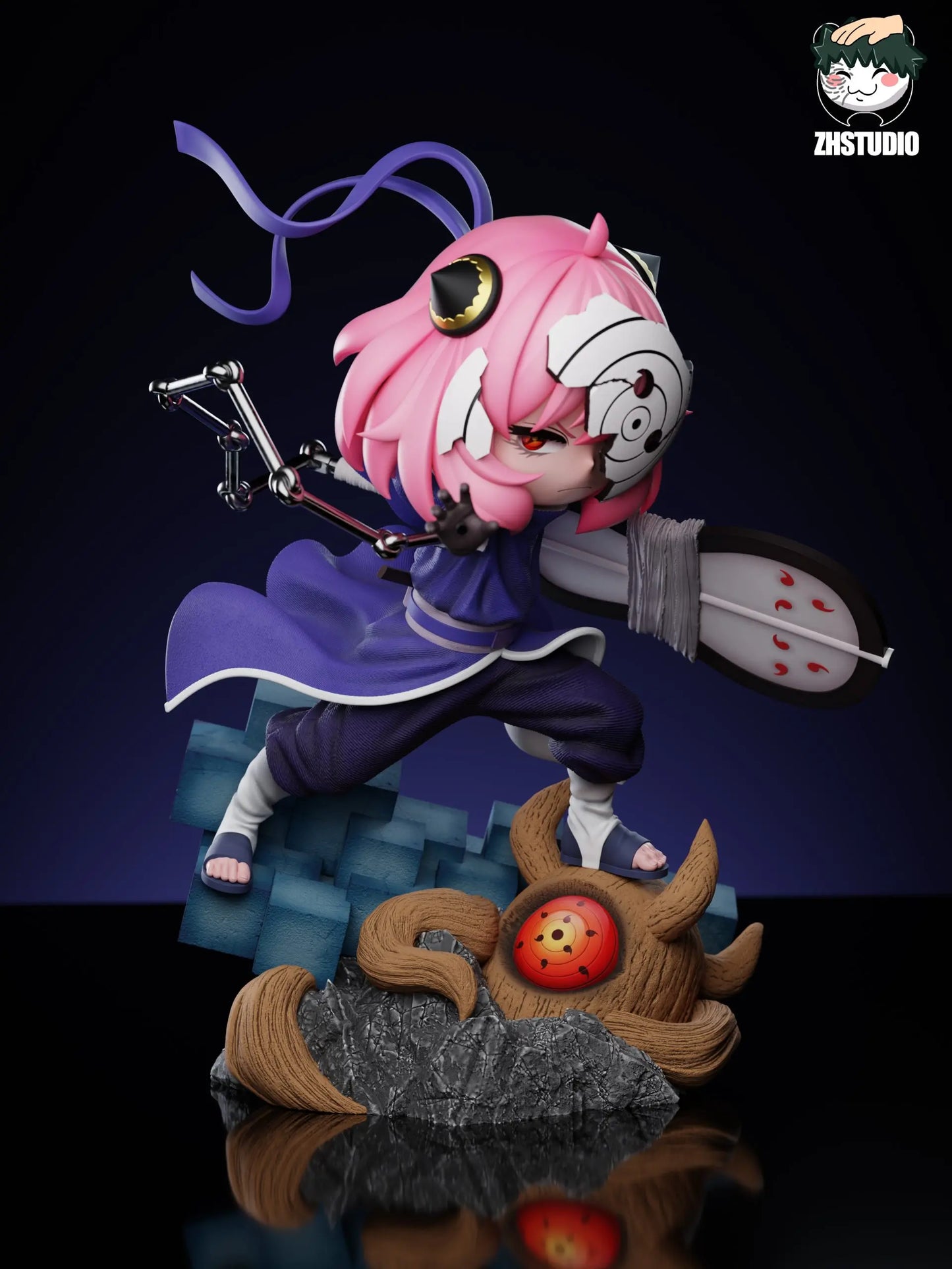 Spy x Family ZH Studio Anya Forger Cosplay Uchiha Obito Resin Statue