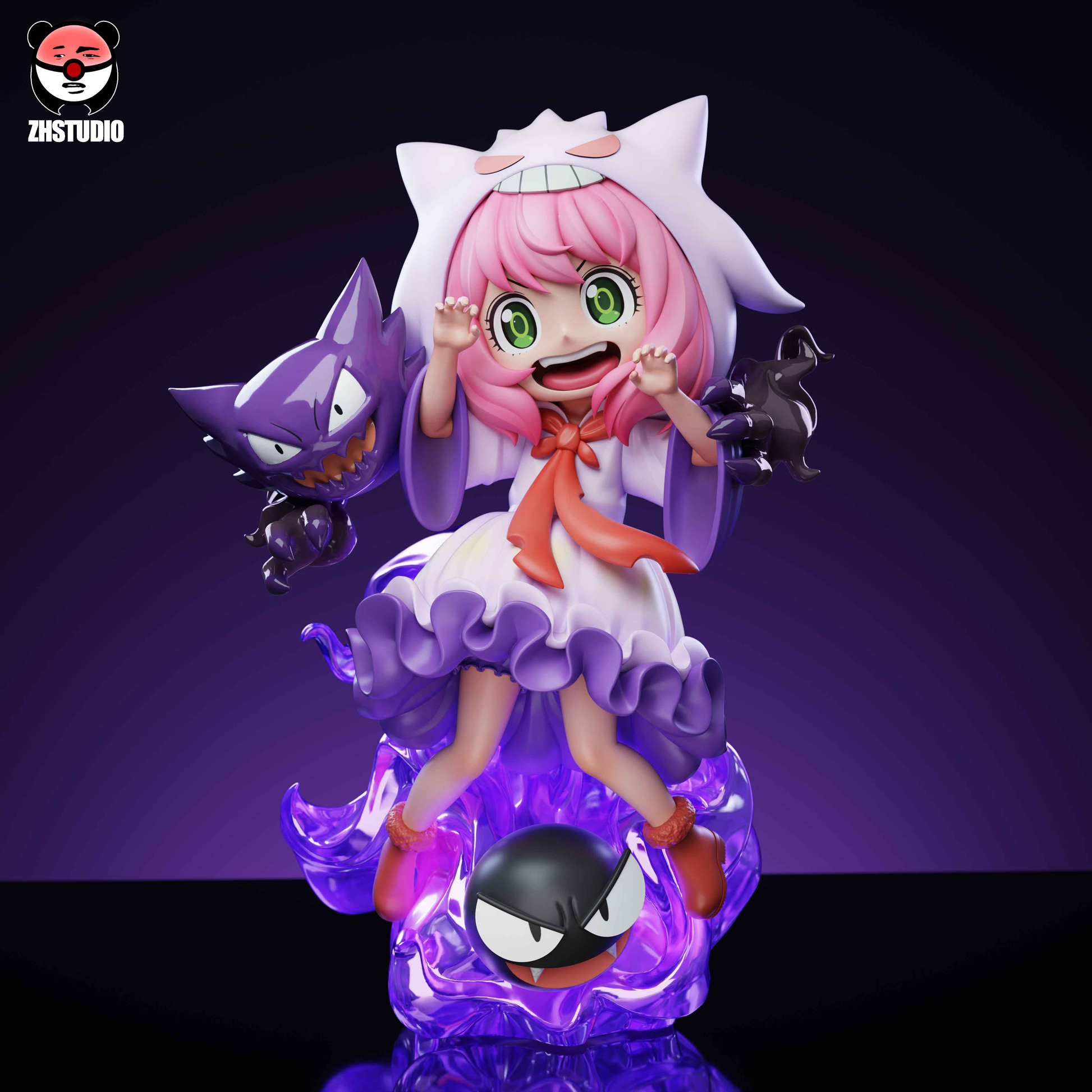 Spy x Family ZH Studio Anya Forger Cosplay Pokémon Gengar Resin Statue