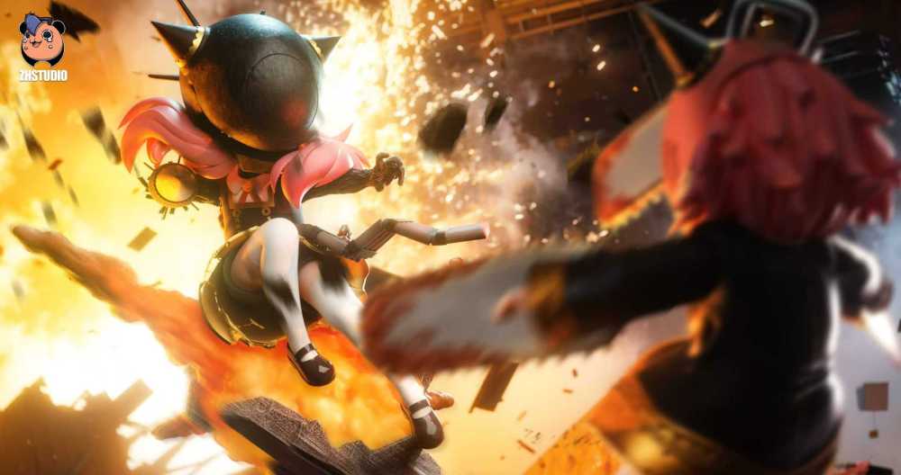 Spy × Family ZH Studio Bomb Girl Anya Forger Cosplay Reze Resin Statue