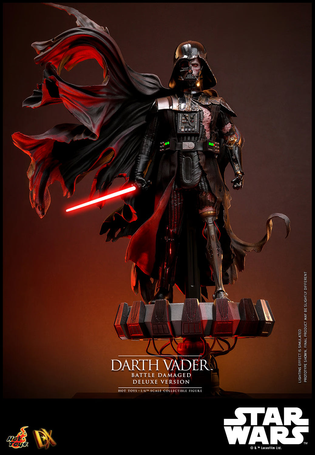 Star Wars Hot Toys Darth Vader Battle Damaged Deluxe Version DX45B 1/6 Licensed Action Figure