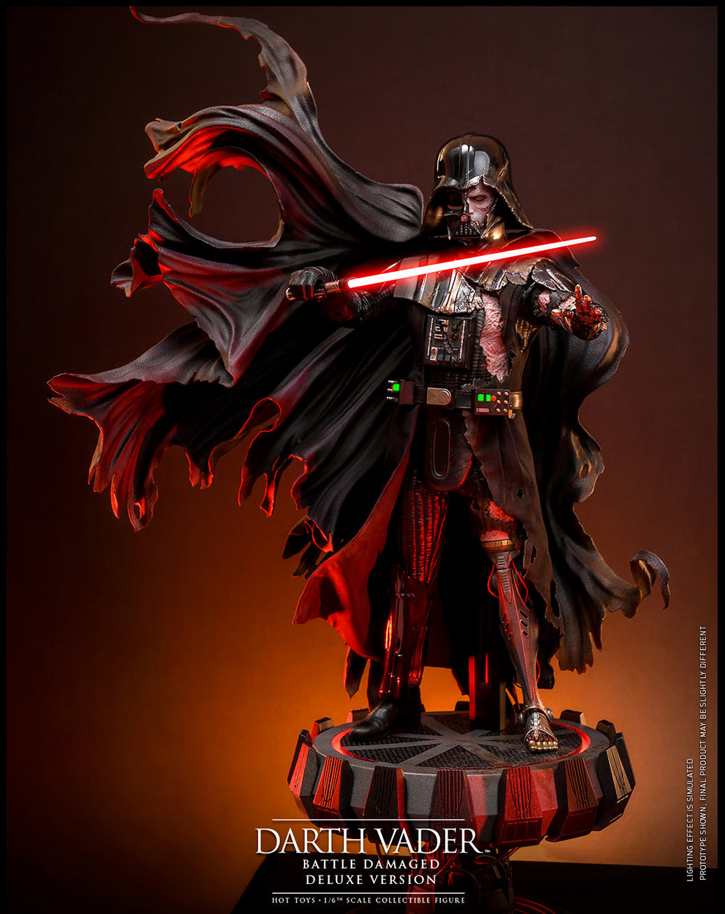 Star Wars Hot Toys Darth Vader Battle Damaged Deluxe Version DX45B 1/6 Licensed Action Figure
