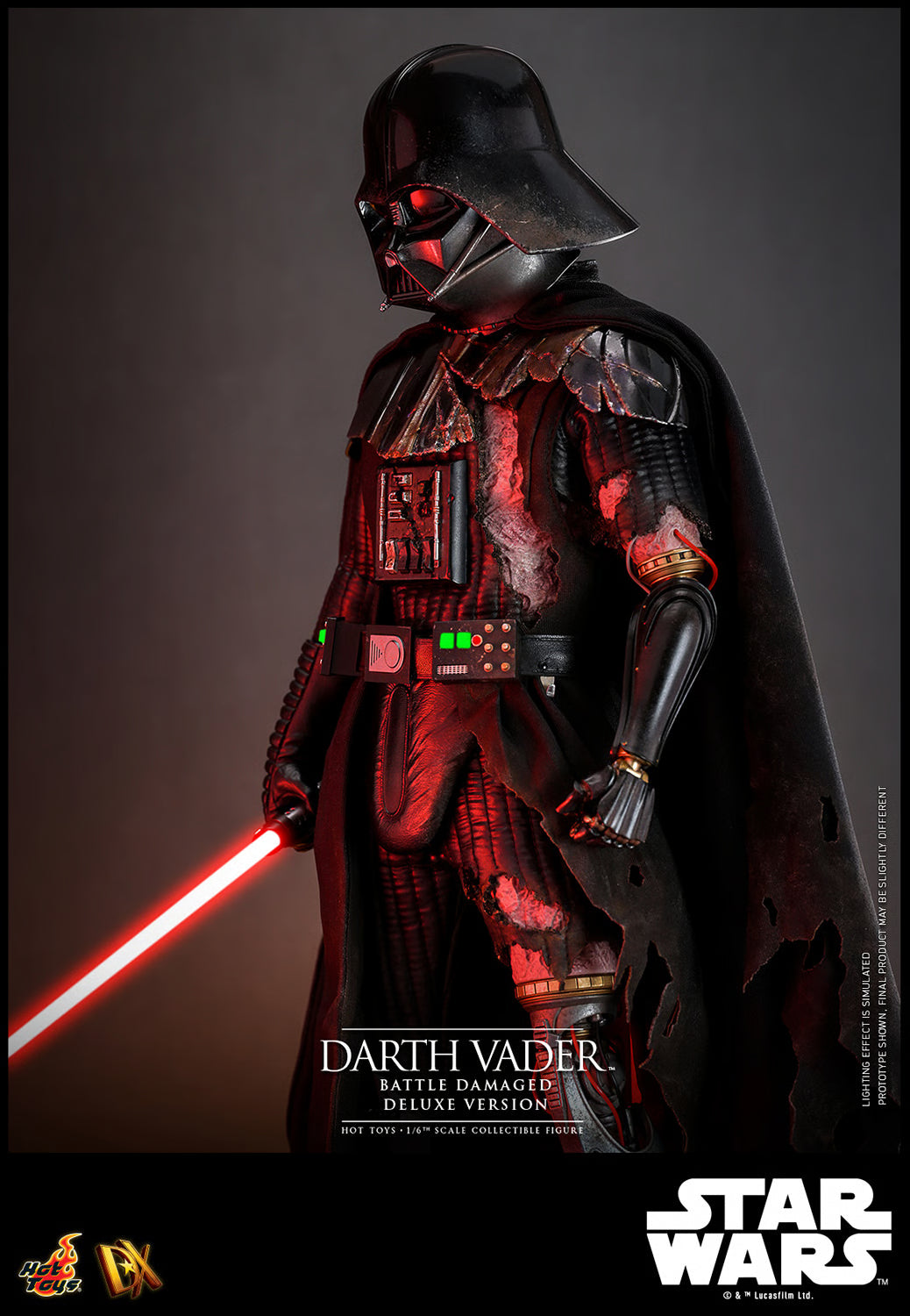 Star Wars Hot Toys Darth Vader Battle Damaged Deluxe Version DX45B 1/6 Licensed Action Figure