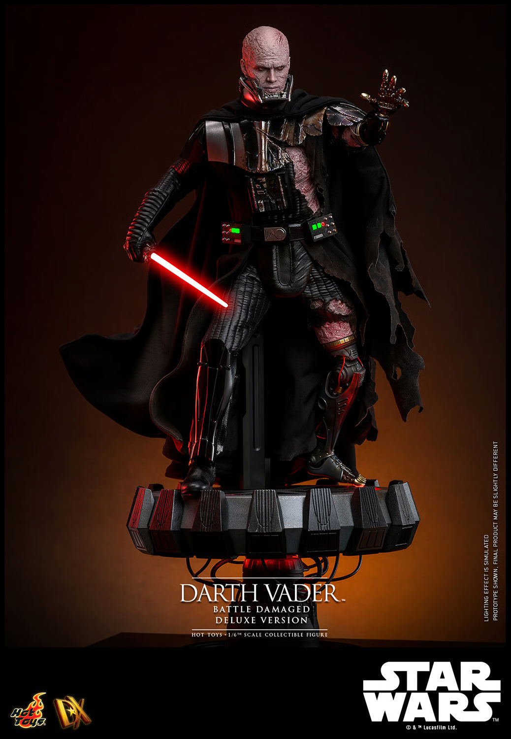 Star Wars Hot Toys Darth Vader Battle Damaged Deluxe Version DX45B 1/6 Licensed Action Figure
